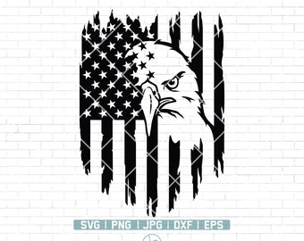 Patriotic Eagle Svg File | Eagle through Flag Svg | American Flag Svg | Eagle Svg | Digital Download | Veteran Svg | Eps Svg Dxf Jpg Png