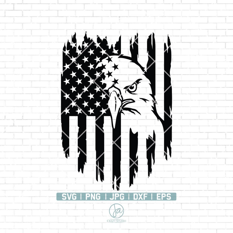 Patriotic Eagle Svg File | Eagle Through Flag Svg | American Flag Svg ...