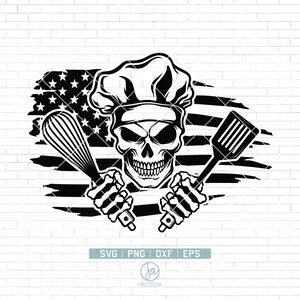 Us Chef Skull Svg | Us Master Chef Svg | American Chef Svg | Chef Skull Clipart | Chef Clipart  | Chef Skull Shirt | Chef Png | Digital File