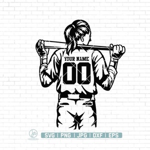 Personalized Name Svg, Softball Player Svg, Softball Mom Svg, Softball Team Svg, Softball Player Clipart, Softball Cutfile, Png Dxf Dxf Eps