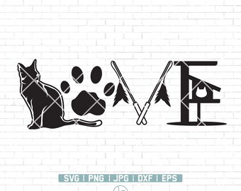 Cat Love Svg | Cat Svg | Cat Mom Svg | Cat Life Svg | Cat Lover Svg | Cat Paw Svg | Cat Cut Files | Cricut Cut Files | Silhouette Cut Files