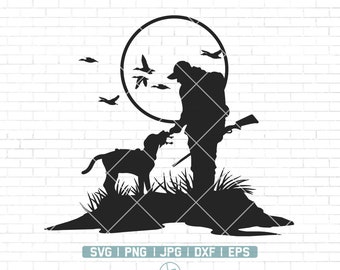Duck Hunting Svg | Hunting Dog Svg | Hunting Season Svg | Hunting Cut File | Duck Hunting Png Clipart | Duck Hunting Dog Pointer Svg File