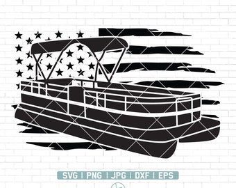 US Pontoon Boot SVG | Pontonboot Umriss SVG | Pontoon Boot Clipart | Pontoon Boot Dateien für Cricut | Schnittdateien für Silhouette | Dxf Png