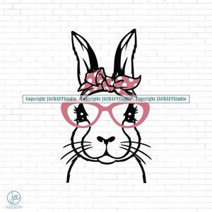 Bunny Svg | Bunny with Bandana svg | Easter Bunny svg | Bunny face svg | Rabbit svg | Svg files for Cricut | Cut File | dxf files for laser