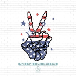 Skeleton Peace Sign | 4th of July png svg | Fourth of July Svg | Freedom Svg | Peace hand sign svg | 4th of July sublimations | Png Dxf Eps