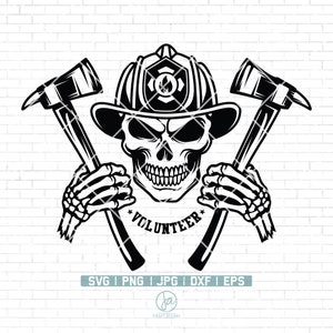 Firefighter Skull Svg File | Firefighter svg | Fireman svg | Firefighter Shirt | Firefighter Png | Firefighter Clipart | 911 Svg | Cut files