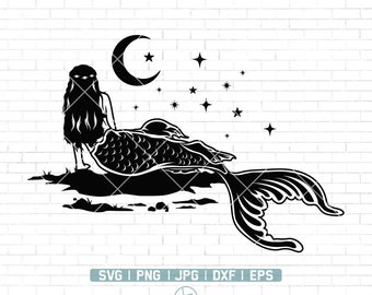 Mermaid SVG | Cute Mermaid Svg | Mermaid Clipart | Mermaid Cut File | Mermaid Png | Mermaid cut files for cricut & silhouette | Png Dxf Eps