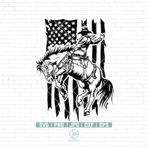 Rodeo Svg | US Rodeo Svg | Cowboy Svg | Western Cowboy Riding Horse svg | Rodeo Cowboy Svg | Rodeo Png | Cricut & Silhouette | Png Dxf Eps