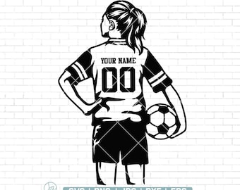 Customized Soccer Player Svg | Soccer Kid Girl Svg | Soccer Player Svg | Soccer Svg | Soccer Clipart | Soccer Png | Soccer Mom Svg | Png Dxf