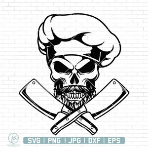 Badass Chef svg | Skull chef svg | Master Chef Svg | Chef Svg | Chef Skull Clipart | Chef Clipart | Grill Master Svg | Chef Skull Svg | Png