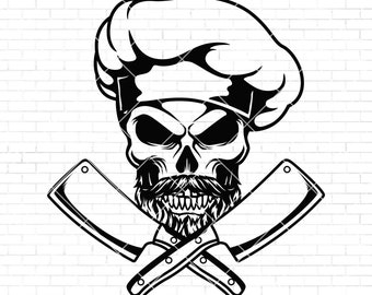 Badass Chef svg | Skull chef svg | Master Chef Svg | Chef Svg | Chef Skull Clipart | Chef Clipart | Grill Master Svg | Chef Skull Svg | Png