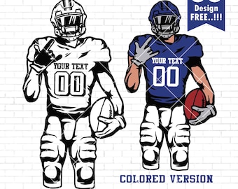 Football player svg | Customized Football Player svg | Football svg | colored layers | football team | Football name | Football Season | Png