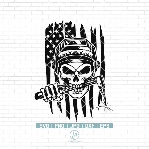US Welder Skull Svg | Welder Clipart | Welder svg | Skull Svg | Welder Mechanic Svg | Welding svg | Welder Shirt | Pipefitter Svg | Png Dxf