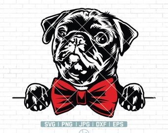 Cute Pug Face Svg | Pug svg | Pug Png | Cute Pug Clipart | Pug cut file | Dog Svg | Cute Dog | Dog Bowtie | Dog Clipart | Cute Pug Bowtie