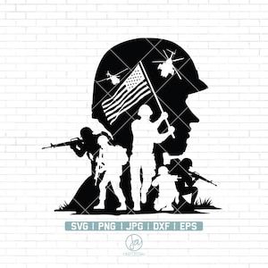 Us Soldier SVG Datei, Veteran Soldier svg, Army Svg, Military svg, US Flag Svg, Soldier Cut File, Military png, Soldier Cut File für Cricut