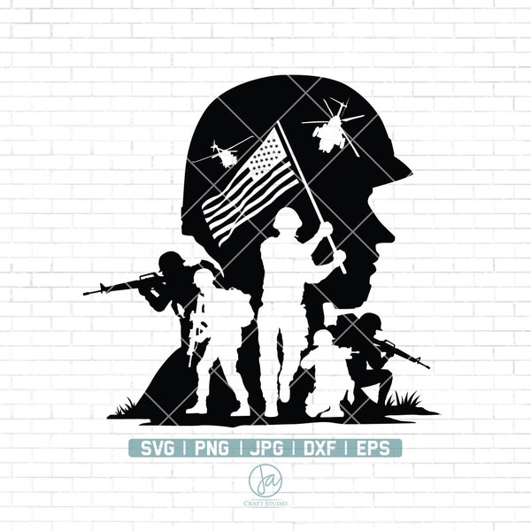 US Soldier SVG File, Veteran Soldier svg, Army Svg, Military svg, US flag svg, Soldier Cut File, Military png, Soldier Cut File for Cricut