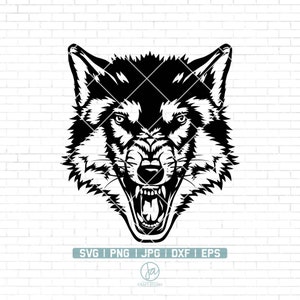 Wolf Svg | Wolfskopf Svg | Wolfspack Svg | Wolf Clipart | Wolf Gesicht Svg | Wolf Schnittdatei | Wolfsshirt | Cricut-Dateien | Png Dxf Eps