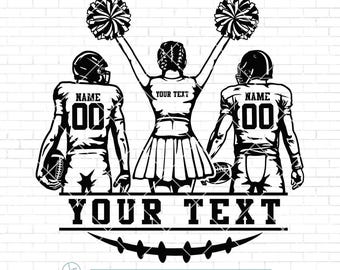 Cheerleader Svg | Football Player Svg | Football Name Svg | Cheer Dance Svg | Football Shirt | Football Season | Cheer Clipart | Png Dxf Eps
