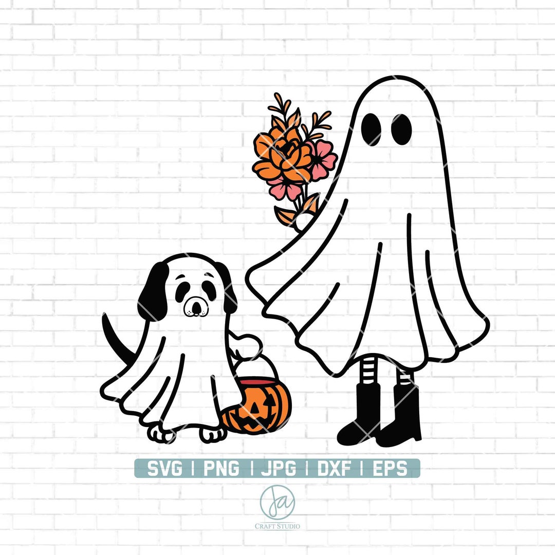 Ghost Dog Svg Ghost Girl Svg Halloween Svg Spooky Season Etsy