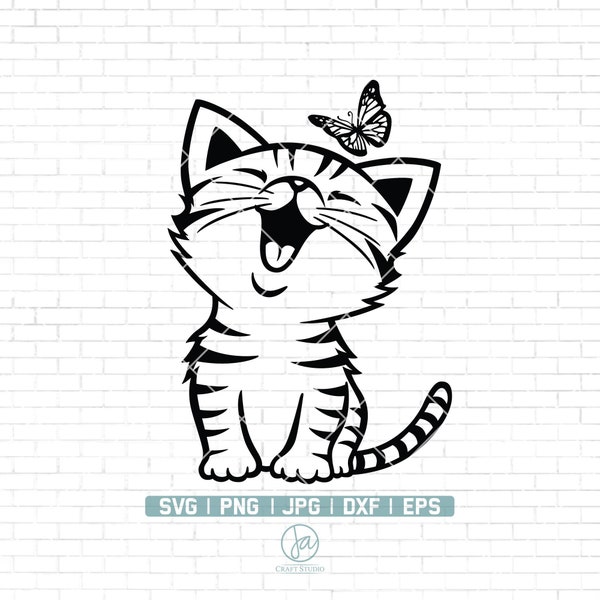 Süße Katze SVG | Neugieriges Kätzchen Clipart | Katze | Katze Clipart | Spähendes Gesicht Tiervektor | Süße Katze geschnitten Dateien für Cricut | Datei: Png, Dxf, Eps