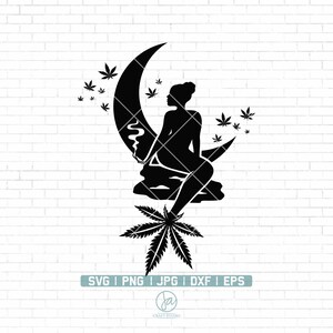 Cannabis Mermaid SVG / Mermaid Svg / Fumare Marijuana Joint / Weed Svg / Smoke Blunt / Cricut & Silhouette / Stampabile / Png Dxf Jpg Eps