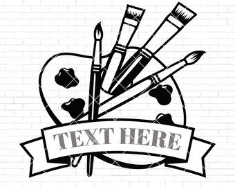 Art Painter Paintbrush SVG | Artist Clip Art Cut File | Paint Palette svg | Art Class | Teacher | Instant Digital Download | Png Dxf Jpg Eps