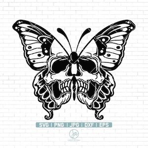 Skull Butterfly Svg | Butterfly Svg | Skeleton SVG | Butterfly Clipart | Butterfly Decal | Svg Files for Cricut and Silhouette | Png Dxf Eps