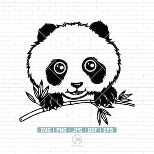 Panda Svg | Cute panda svg | Panda face svg | Cute Animal Svg | Panda head svg | Panda Svg Cut Files for Cricut | Png Dxf Jpg Eps