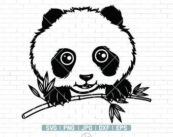 Panda Svg / Cute panda svg / Panda face svg / Cute Animal Svg / Panda head svg / Panda Svg Cut Files for Cricut / Png Dxf Jpg Eps