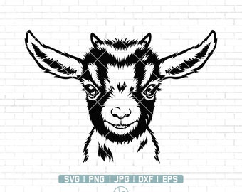 Goat Svg | Baby Goat Svg | Cute Goat svg | farm animal Svg | cute animal Svg | Goat Svg Cut Files for Cricut & Silhouette | Png Dxf Jpg Eps
