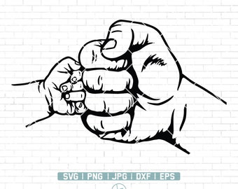 Fist Bump SVG / Father's Day SVG / New Dad SVG / Dad and Baby Fist Bump Svg Clipart / Son Dad Fist Svg / Fist Bump Cut Files / Día del Padre