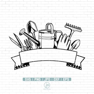 Garden Tools Svg | Gardening Tools Svg | Gardener Svg | Farm Tools Svg | Farming Svg | Cricut & Silhouette | Printable | Vector |Png Dxf Eps