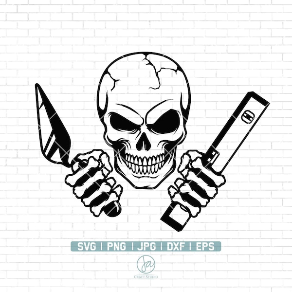 Masonry Trowel Skull Logos Etsy