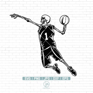 Basketball Skeleton Svg Png | Ball is Life Svg | Halloween Baller Svg | Skull Basketball Svg | Cricut & Silhouette | Digital Png Dxf Eps