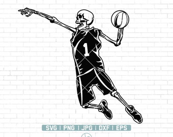Basketball Skeleton Svg Png | Ball is Life Svg | Halloween Baller Svg | Skull Basketball Svg | Cricut & Silhouette | Digital Png Dxf Eps