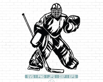 Hockey SVG | Goalie SVG | Goalie Clipart | Goalie SVG Files | Hockey Goalie Vector Graphic | Hockey Goalie File for Cricut | Png Dxf Jpg eps