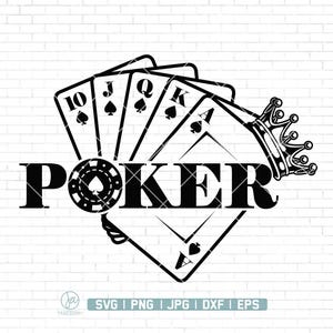 Playing Cards Svg Png, Poker Cards svg, Aces svg, Royal Flush Clip Art, Cards Clip Art, Poker Cards Vector Cut Files Cricut Silhouette
