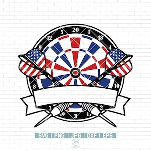 Darts Logo Svg, Dartboard Svg, Dart Game Svg, Dart Svg, Darts Clipart, Dart Target Svg, US Flag Svg, Darts Svg Cut Files for Cricut, Png Eps