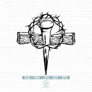 Jesus Cross SVG | Christian Cross SVG | Crucifix SVG | Religious Svg | Cross Svg | Easter Svg | Jesus Svg |  Faith Svg | Png Dxf Jpg Eps