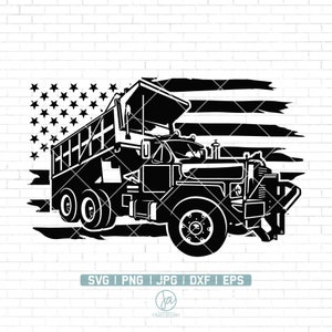 US Dump Truck SVG | Construction Svg | Truck Svg | dump truck clipart | Trucking Svg | Heavy Equipment Svg | Truck Silhouette | Png Dxf Eps