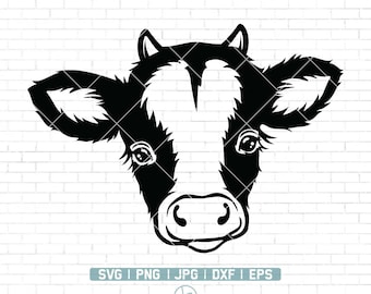 Linda vaca svg / Vaca Svg / Vaca pequeña svg / Animal de granja svg / Vaca bebé svg / Vida de granja svg / Vaca Svg Archivos para Cricut / Png Dxf Jpg Eps