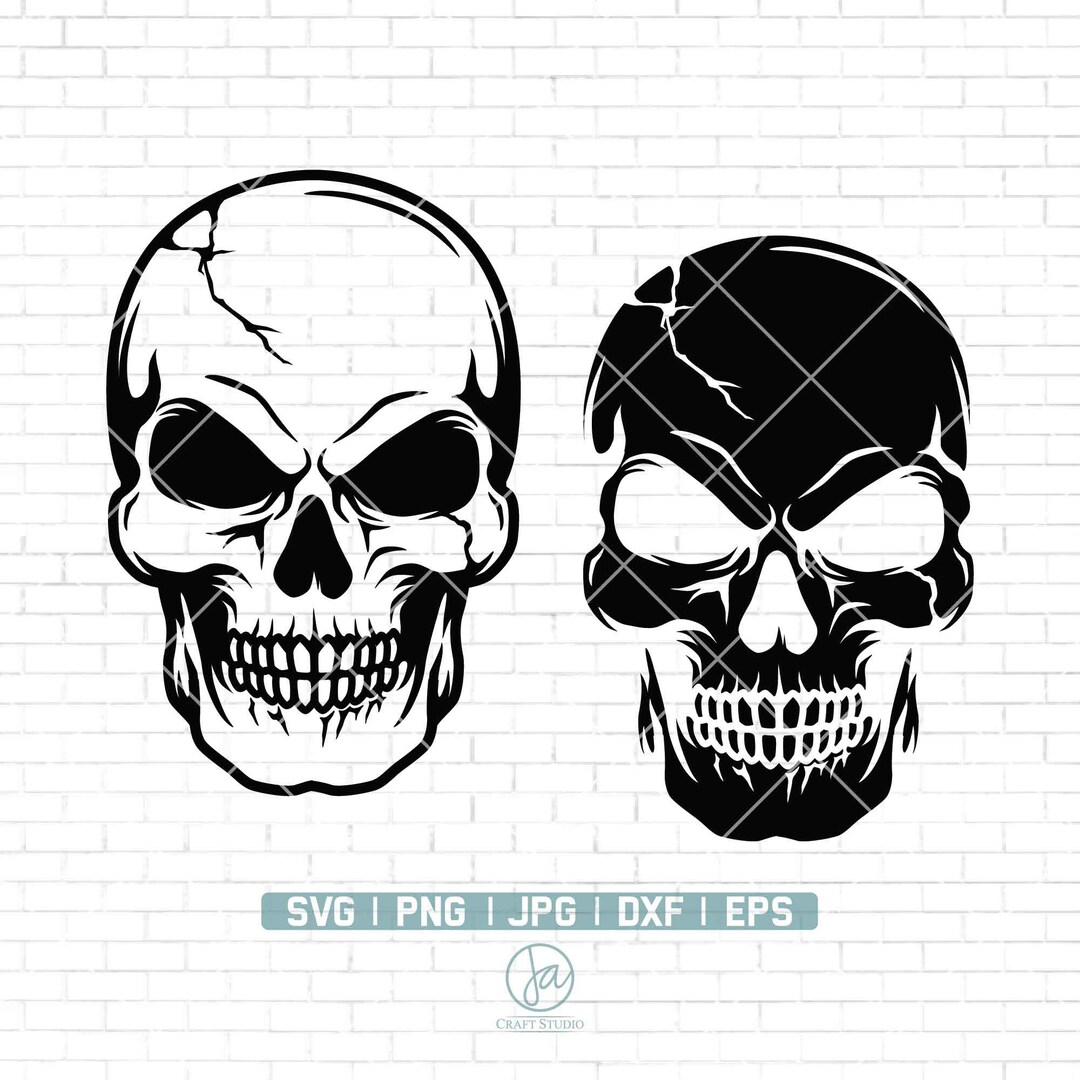 Skull Head Svg Skull Svg Skeleton Svg Skull Clipart Skull Illustration
