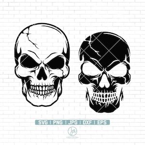 Skull Head Svg | Skull Svg | skeleton svg Skull Clipart | Skull Illustration | Skull Shirt | Skull Silhouette | Skull Cut Files | Png Dxf