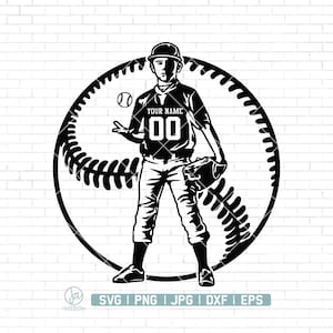 Personalized Name Svg, Baseball Player Svg, Baseball Mom Svg, Baseball Team Svg, Baseball Player Clipart, Baseball Cutfile, Png Dxf Jpg Eps