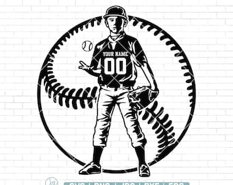 Personalized Name Svg, Baseball Player Svg, Baseball Mom Svg, Baseball Team Svg, Baseball Player Clipart, Baseball Cutfile, Png Dxf Jpg Eps