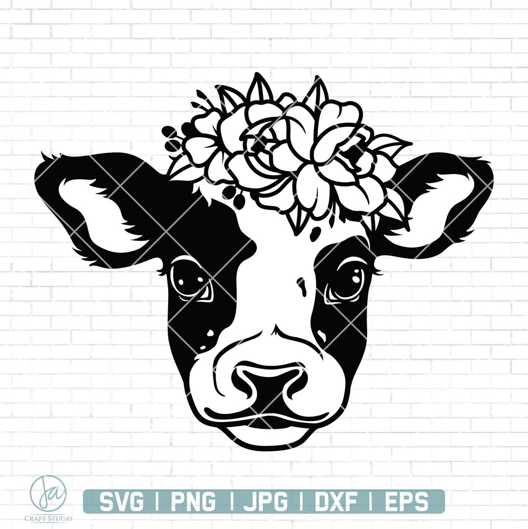 Floral Cow Svg Cute Cow Svg Baby Cow Svg Cow Svg Cow Print Svg Boy