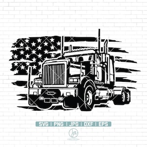 US Semi Truck Svg File | Truck Svg | Semi Truck Svg | Truck Driver shirt | Truck Clip art | Truck Svg Files for Cricut | Silhouette Cut File