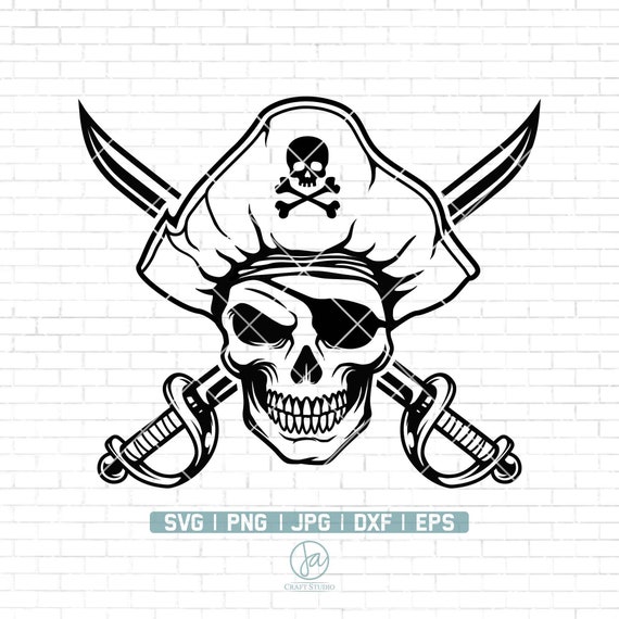 Pirate Skull Svg Pirate Clipart Pirate Svg Skull Svg Etsy | Images and
