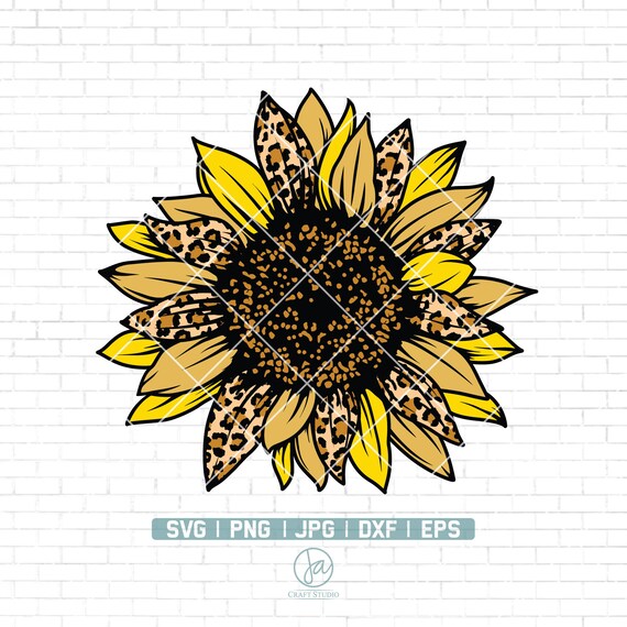 Leopard Sunflower Svg File | Sunflower Png | Sunflower Svg | Sunflower Clipart | Flower Svg | Digital Download | Svg Eps Png Jpg Ai