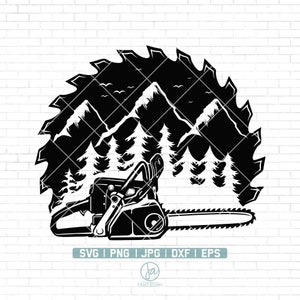 Wood Saw Blade Svg | Logger Svg | Wood Saw Blade with Trees | Wood Blade Svg | Lumberjack svg | Glowforge | Laser Cut Files | Png Dxf Eps